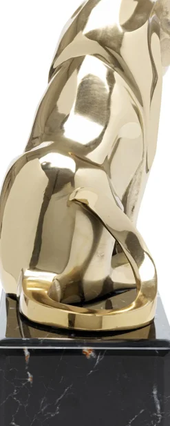 Dekor Skulptur Lion - Guld/Svart marmor, 34cm - KARE Design