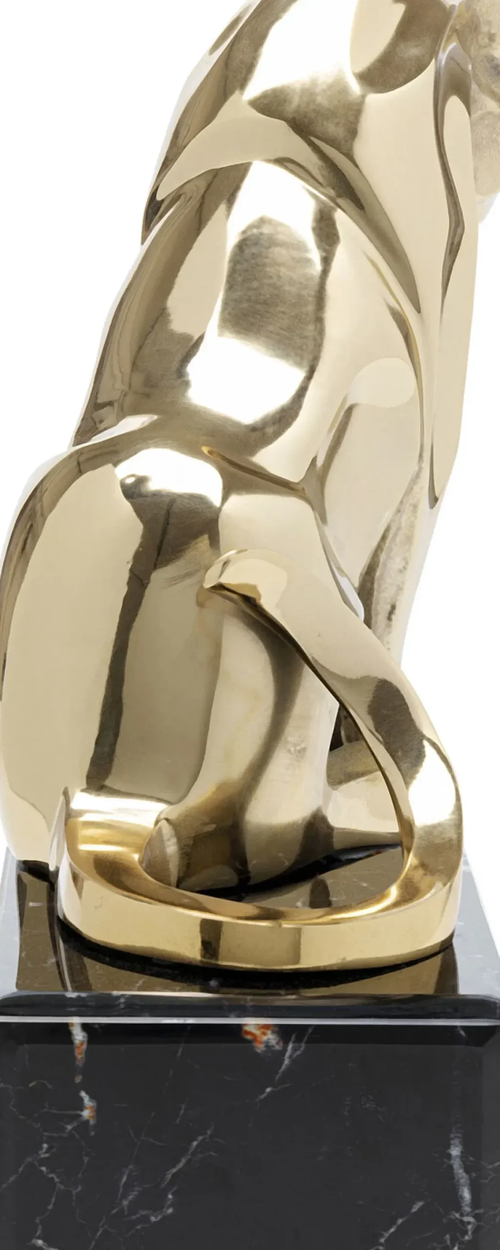 Dekor Skulptur Lion - Guld/Svart marmor, 34cm - KARE Design