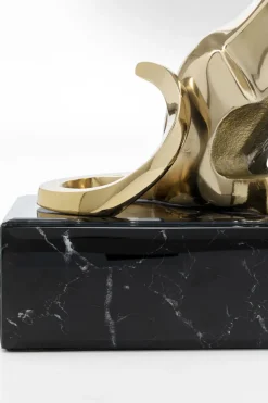 Dekor Skulptur Lion - Guld/Svart marmor, 34cm - KARE Design