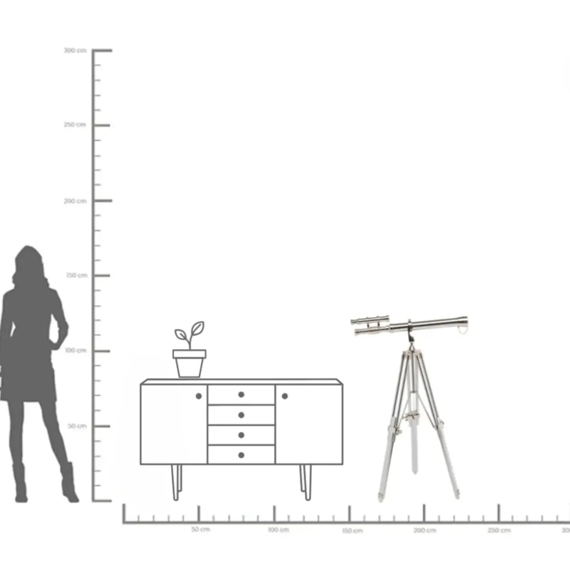 Dekor Telescope Silver - 125cm - KARE Design