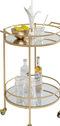Drinkvagn Emilia Rund - Guld/ Spegelglas - KARE Design