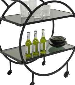Drinkvagn Loft - Svart Stål/Glas - KARE Design