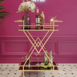 Drinkvagn Pyramids - Guld /Svart - KARE Design