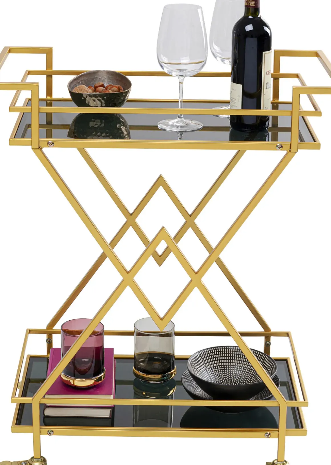 Drinkvagn Pyramids - Guld /Svart - KARE Design