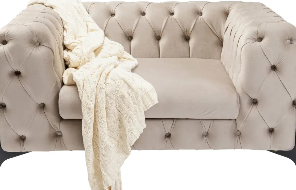 Fåtölj Bellissima Velvet - Beige, 120cm - KARE Design
