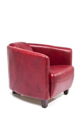 Fåtölj Cigarr Lounge - Röd Läder - KARE Design