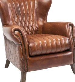 Fåtölj Country Side - Klassisk Öronlappsfåtölj i Läder - KARE Design