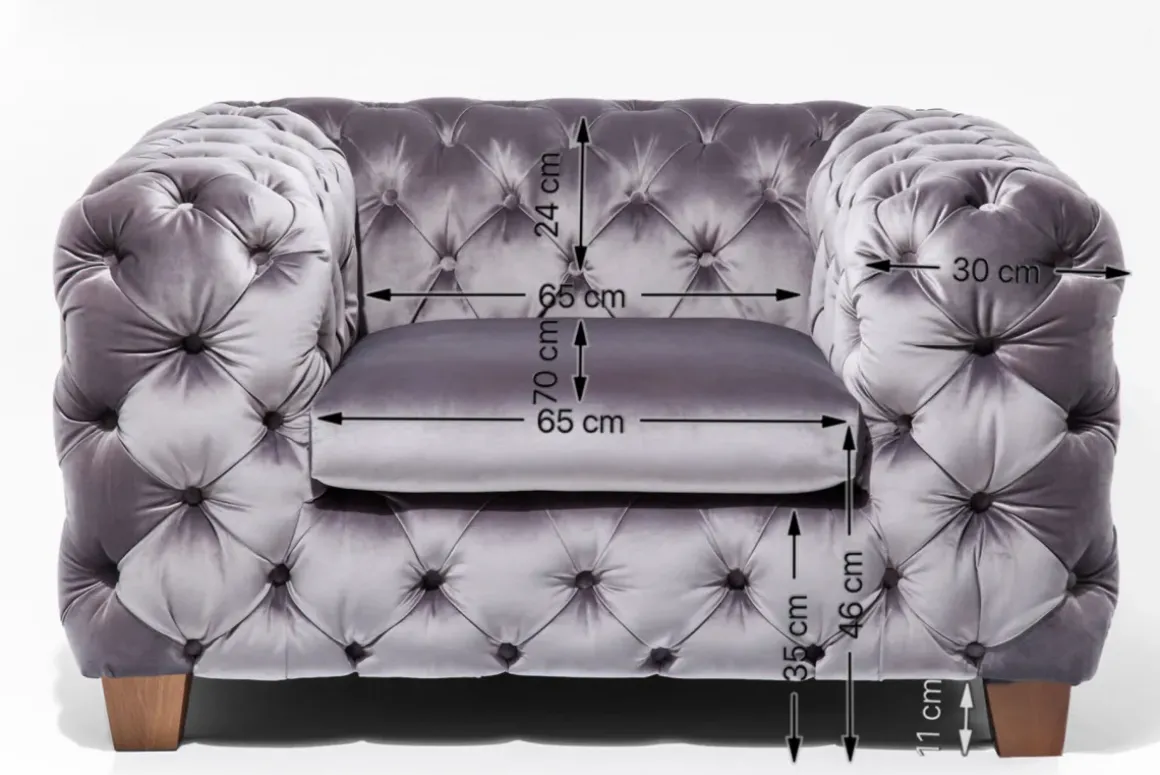 Fåtölj Desire - Grå Sammet - KARE Design