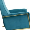 Fåtölj Lazy - Blå Sammet/Mässing - Fällbar med Fotstöd - KARE Design