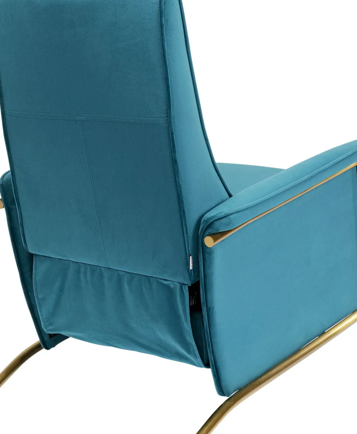Fåtölj Lazy - Blå Sammet/Mässing - Fällbar med Fotstöd - KARE Design