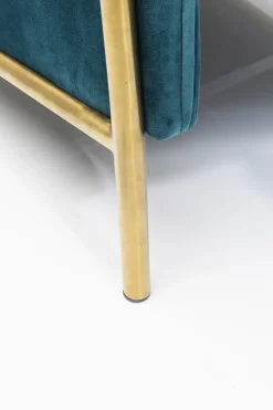 Fåtölj Lazy - Blå Sammet/Mässing - Fällbar med Fotstöd - KARE Design