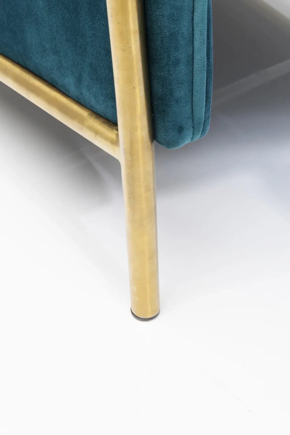 Fåtölj Lazy - Blå Sammet/Mässing - Fällbar med Fotstöd - KARE Design