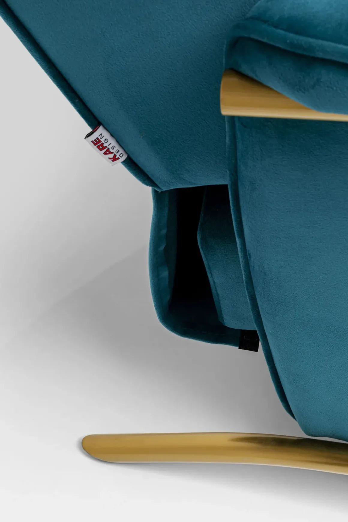 Fåtölj Lazy - Blå Sammet/Mässing - Fällbar med Fotstöd - KARE Design