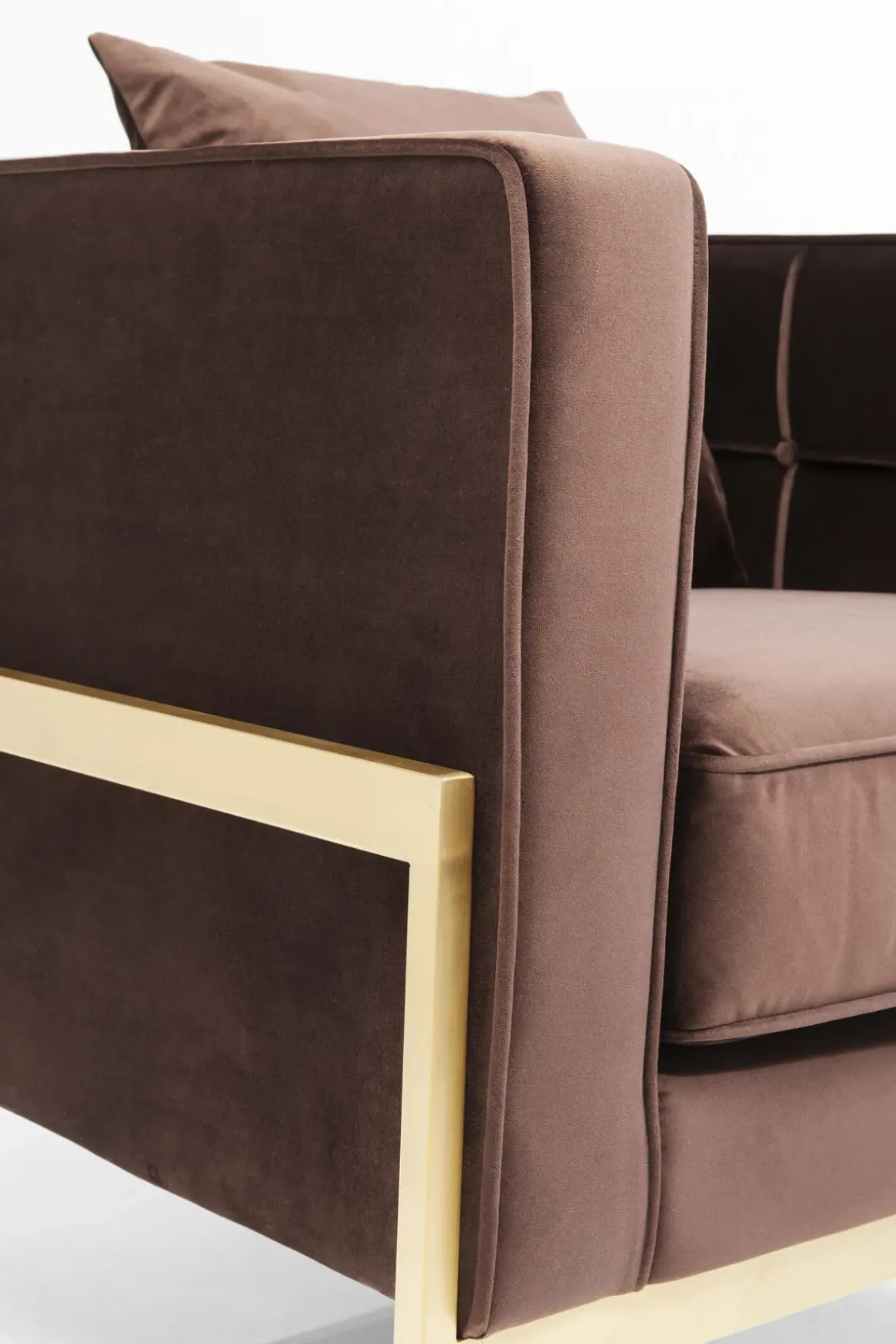 Fåtölj Loft - Brun Sammet/Mässing - KARE Design