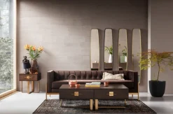 Fåtölj Loft - Brun Sammet/Mässing - KARE Design
