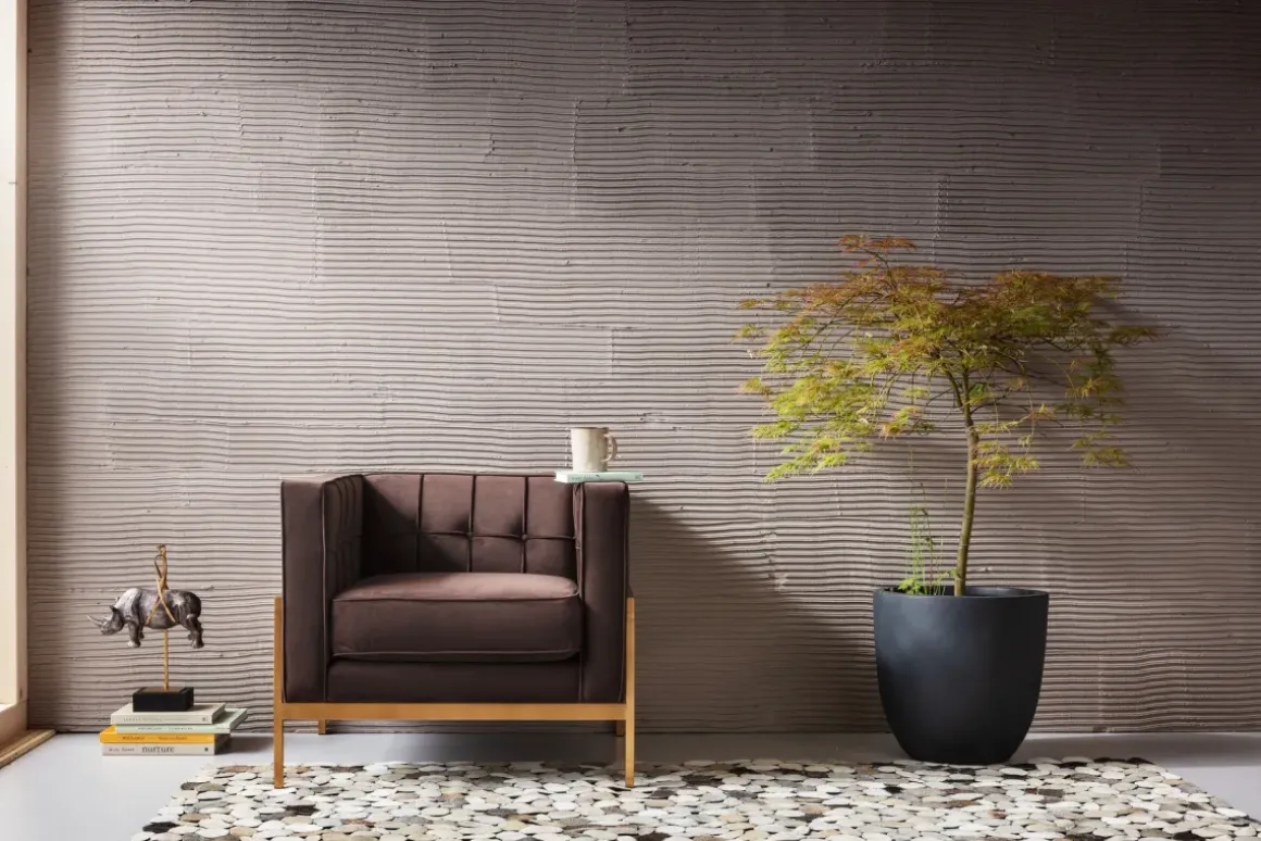 Fåtölj Loft - Brun Sammet/Mässing - KARE Design