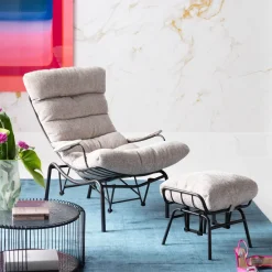 Fåtölj med Pall Vienna - Swing Beige - KARE Design