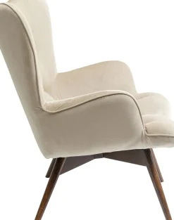 Fåtölj Vicky - Beige/Brunbetsade Ben - KARE Design