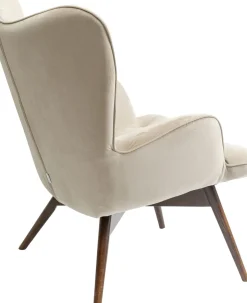 Fåtölj Vicky - Beige/Brunbetsade Ben - KARE Design