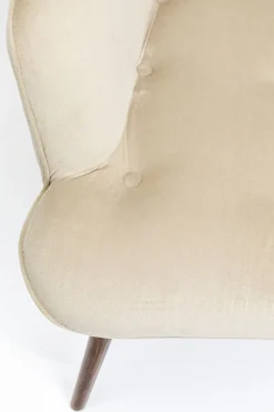 Fåtölj Vicky - Beige/Brunbetsade Ben - KARE Design