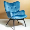 Fåtölj Vicky - Blågrön Sammet/Svarta Ben - KARE Design