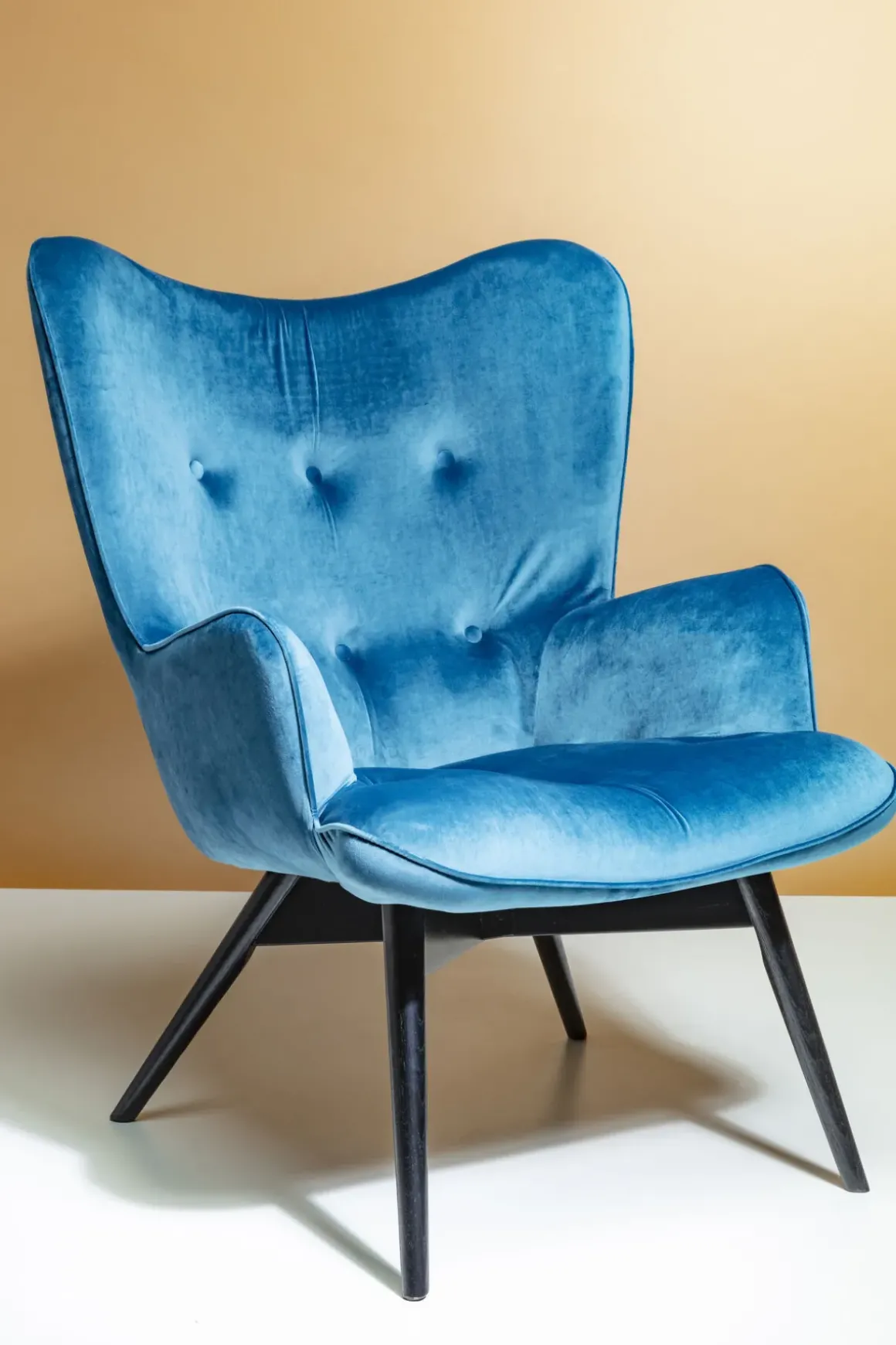 Fåtölj Vicky - Blågrön Sammet/Svarta Ben - KARE Design