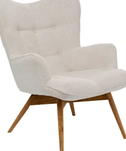 Fåtölj Vicky - Creme Vit/ Ben i ek - KARE Design