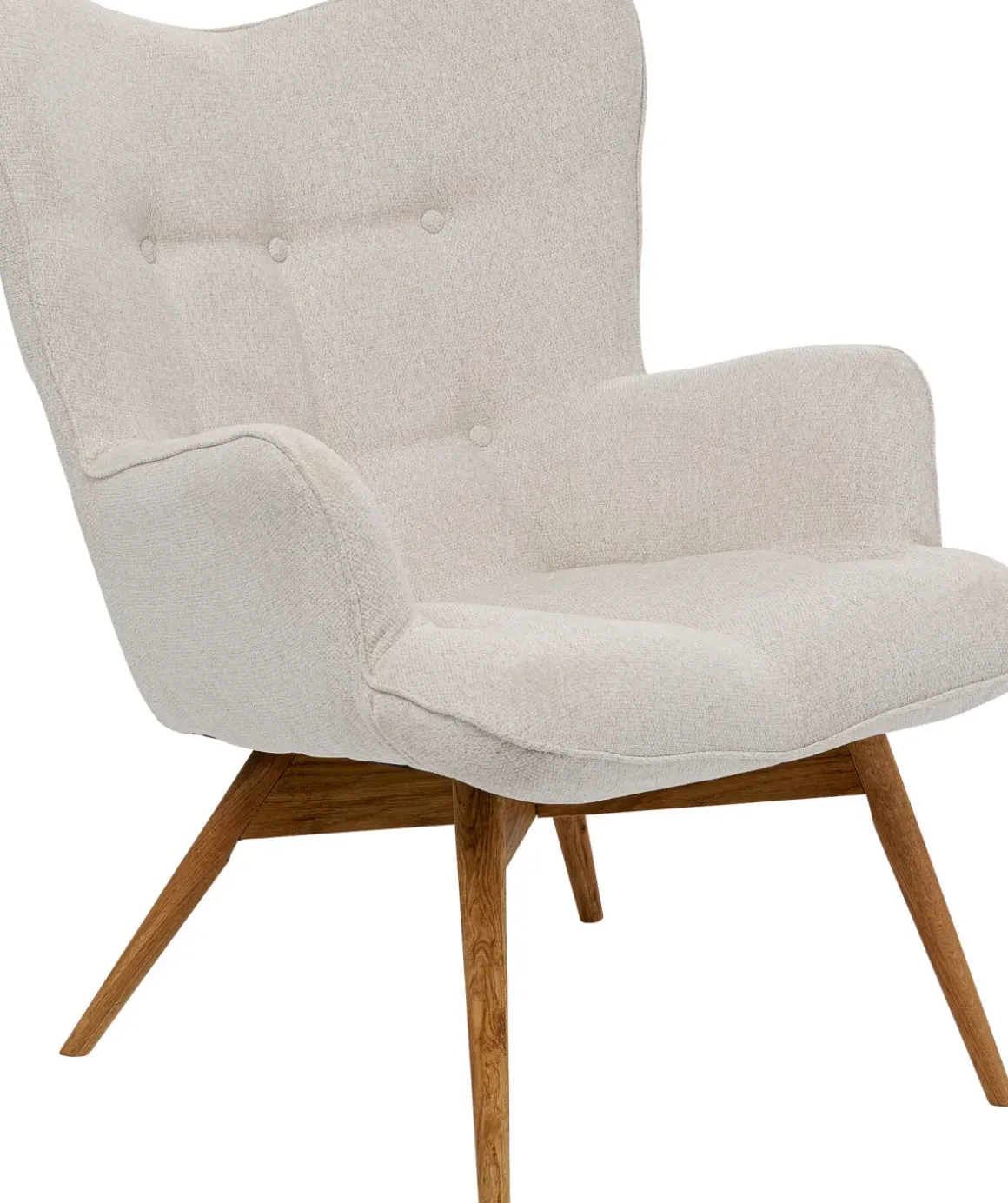 Fåtölj Vicky - Creme Vit/ Ben i ek - KARE Design