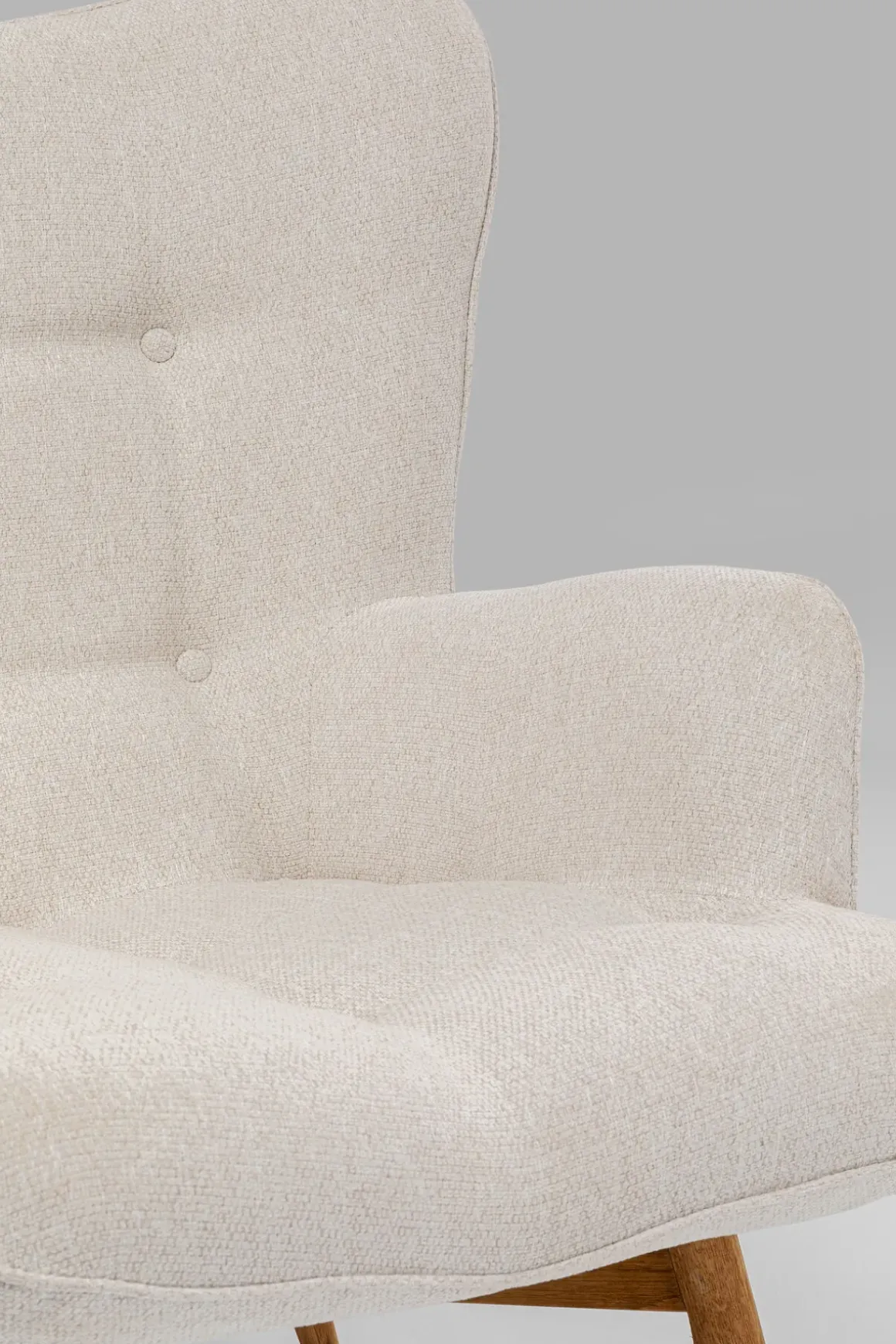 Fåtölj Vicky - Creme Vit/ Ben i ek - KARE Design