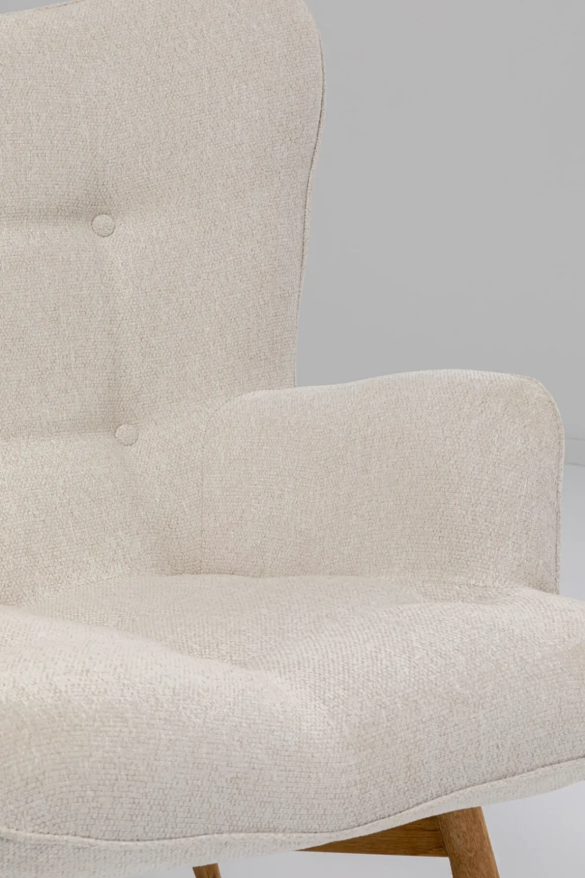 Fåtölj Vicky - Creme Vit/ Ben i ek - KARE Design