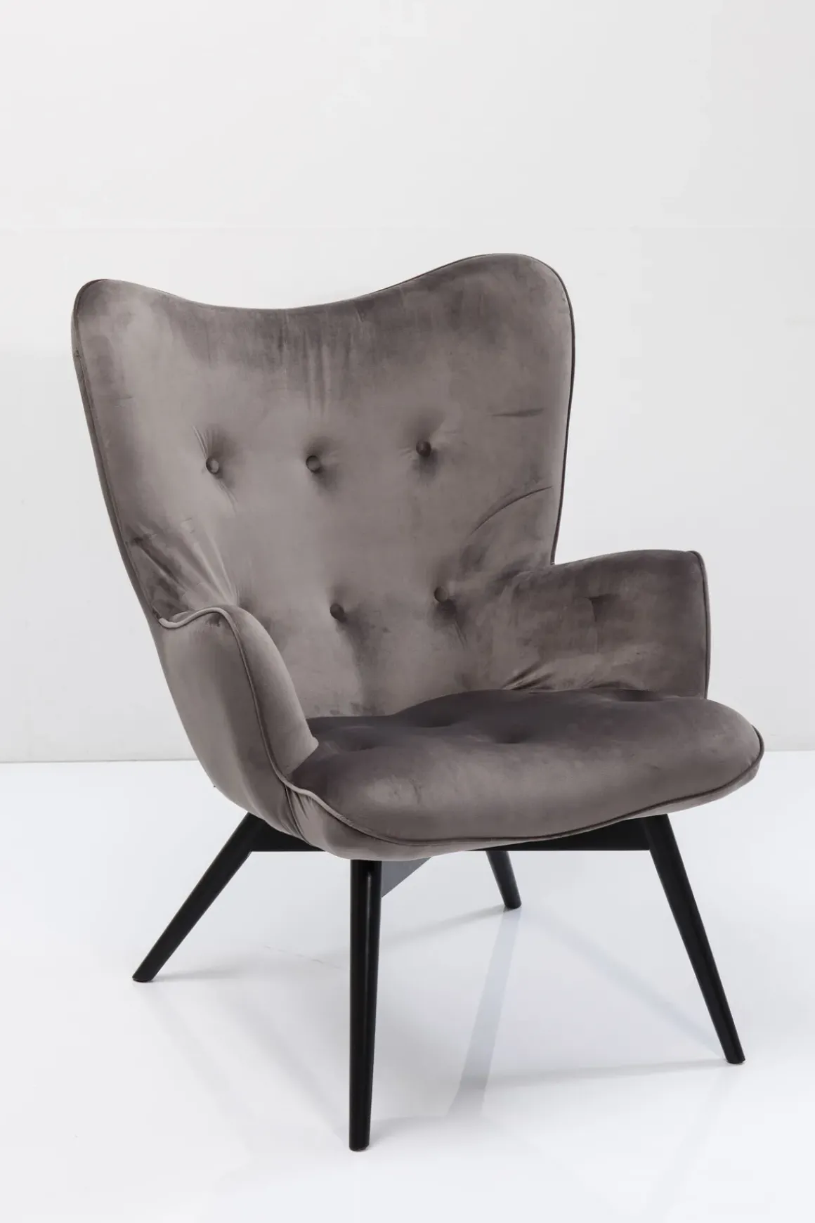Fåtölj Vicky - Grå Sammet/Svarta Ben - KARE Design