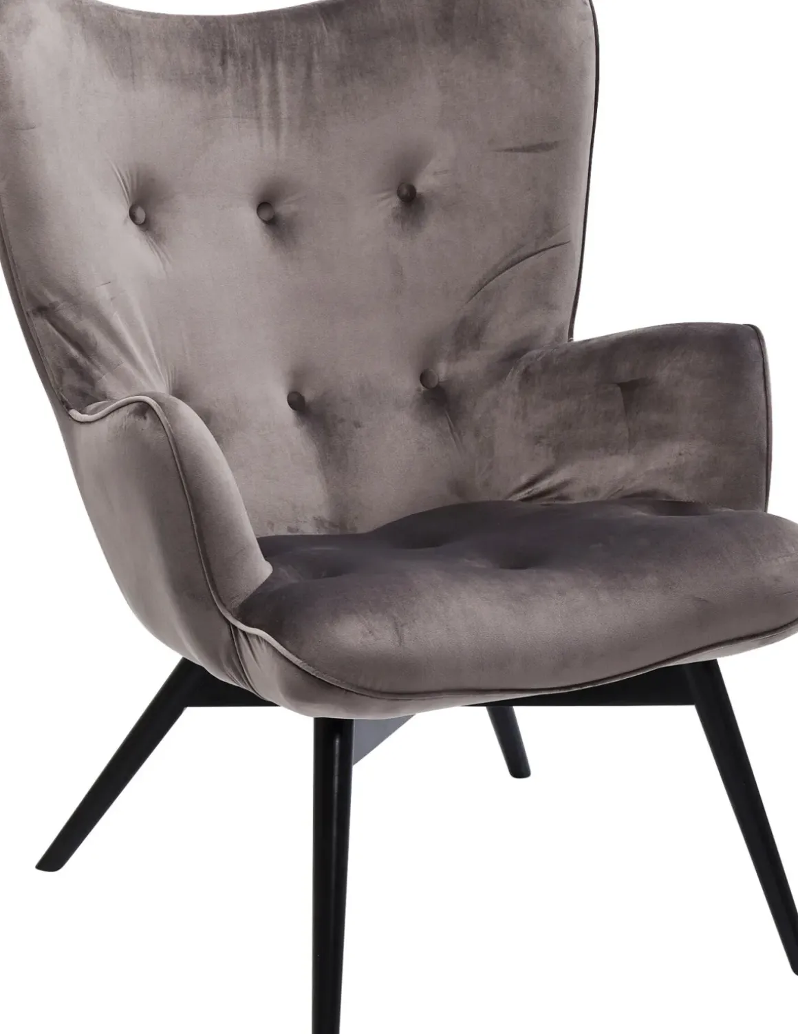 Fåtölj Vicky - Grå Sammet/Svarta Ben - KARE Design