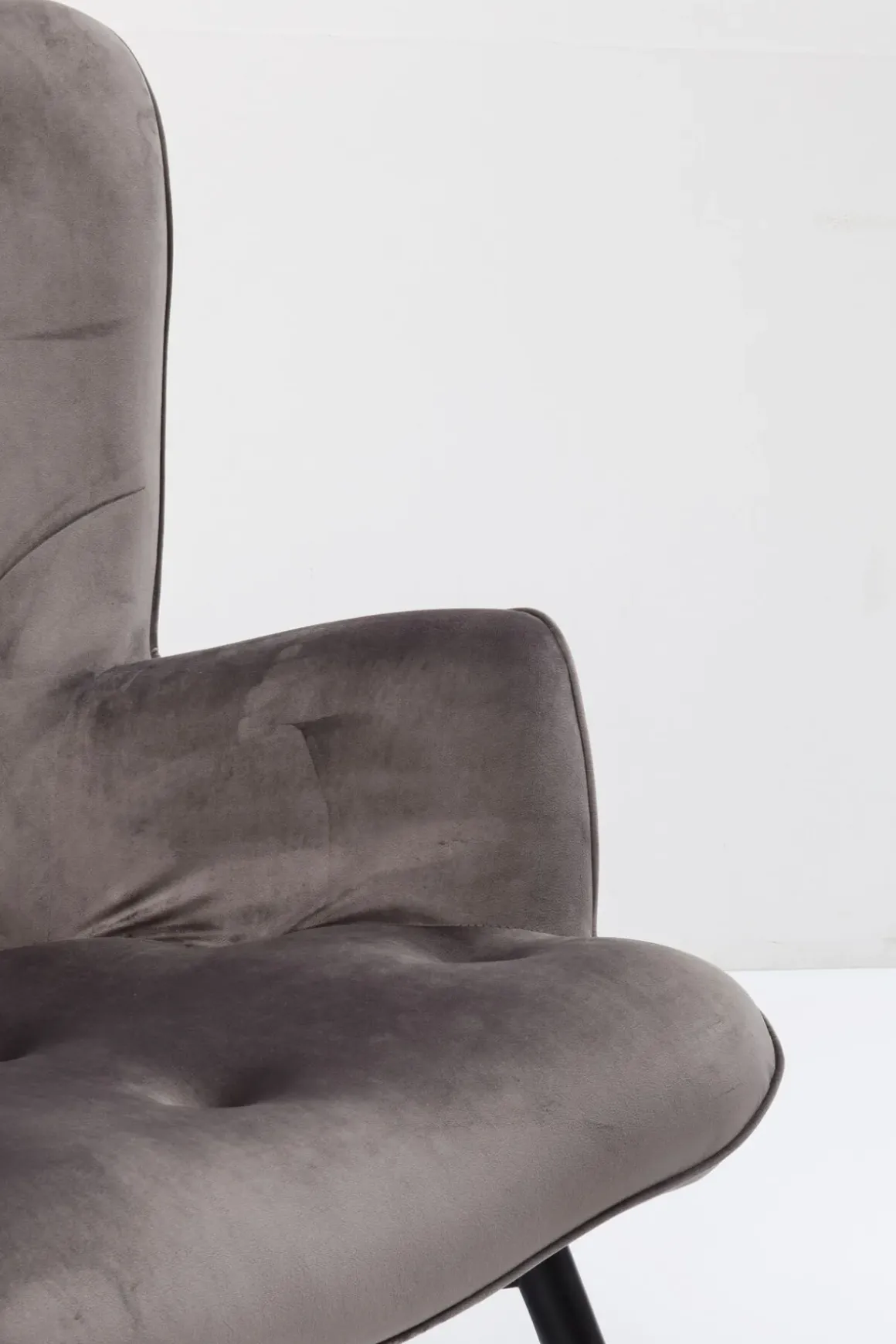 Fåtölj Vicky - Grå Sammet/Svarta Ben - KARE Design