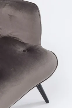 Fåtölj Vicky - Grå Sammet/Svarta Ben - KARE Design