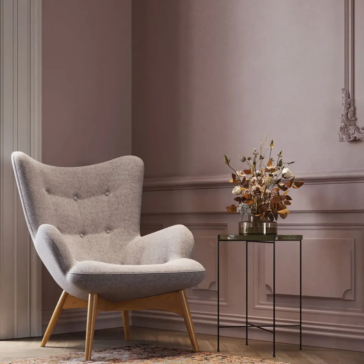 Fåtölj Vicky - Grå/Träben - KARE Design
