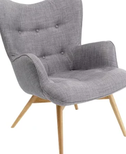 Fåtölj Vicky - Grå/Träben - KARE Design