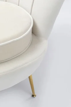 Fåtölj Water Lily - Beige/ Mässningsben - KARE Design