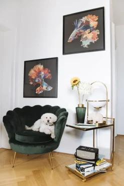 Fåtölj Water Lily - Guld/Mörkgrön - KARE Design
