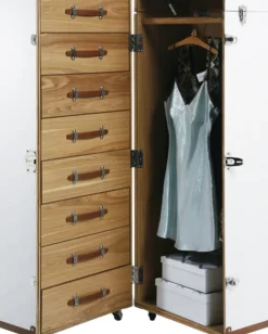Garderob Cosmopolitan Croco - Trunk Vit/Askfaner, 145cm - KARE Design