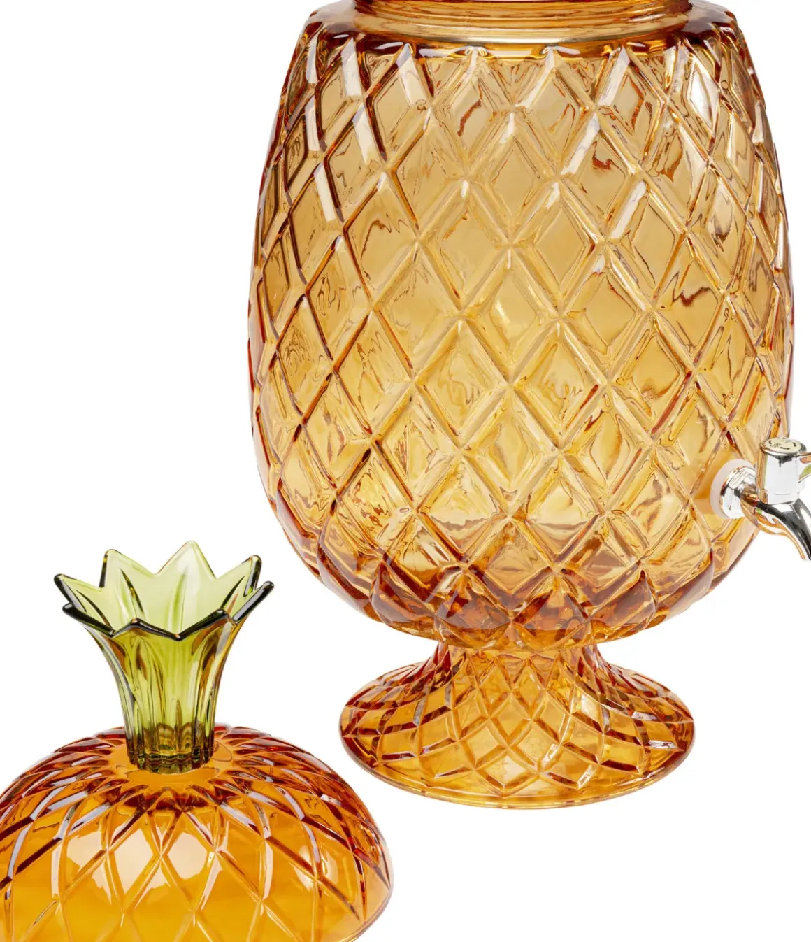 Glasbehållare med tappkran Pineapple - Bärnsten - KARE Design