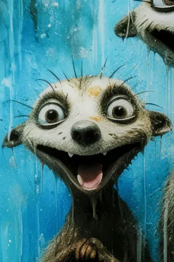 Glass Picture Singing Meerkats 60x80cm - KARE Design