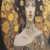 Glastavla Art Nouveau Lady 3D, 120x120cm - KARE Design