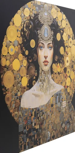 Glastavla Art Nouveau Lady 3D, 120x120cm - KARE Design