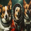 Glastavla Astronauts Dogs, 80x60cm - KARE Design