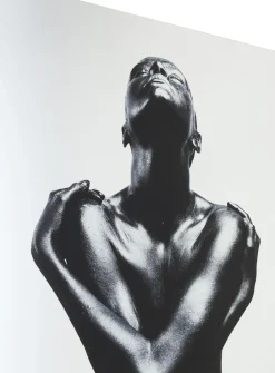 Glastavla Athlete - Metallic och Spegelglas Svart/Vit, 120x120cm - KARE Design