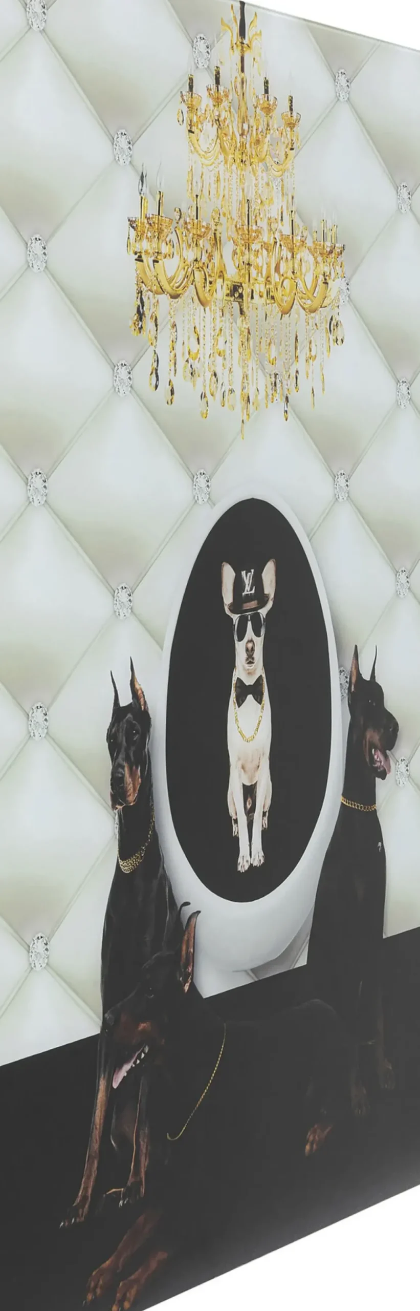Glastavla Doberman Bodyguards 60x80cm - KARE Design