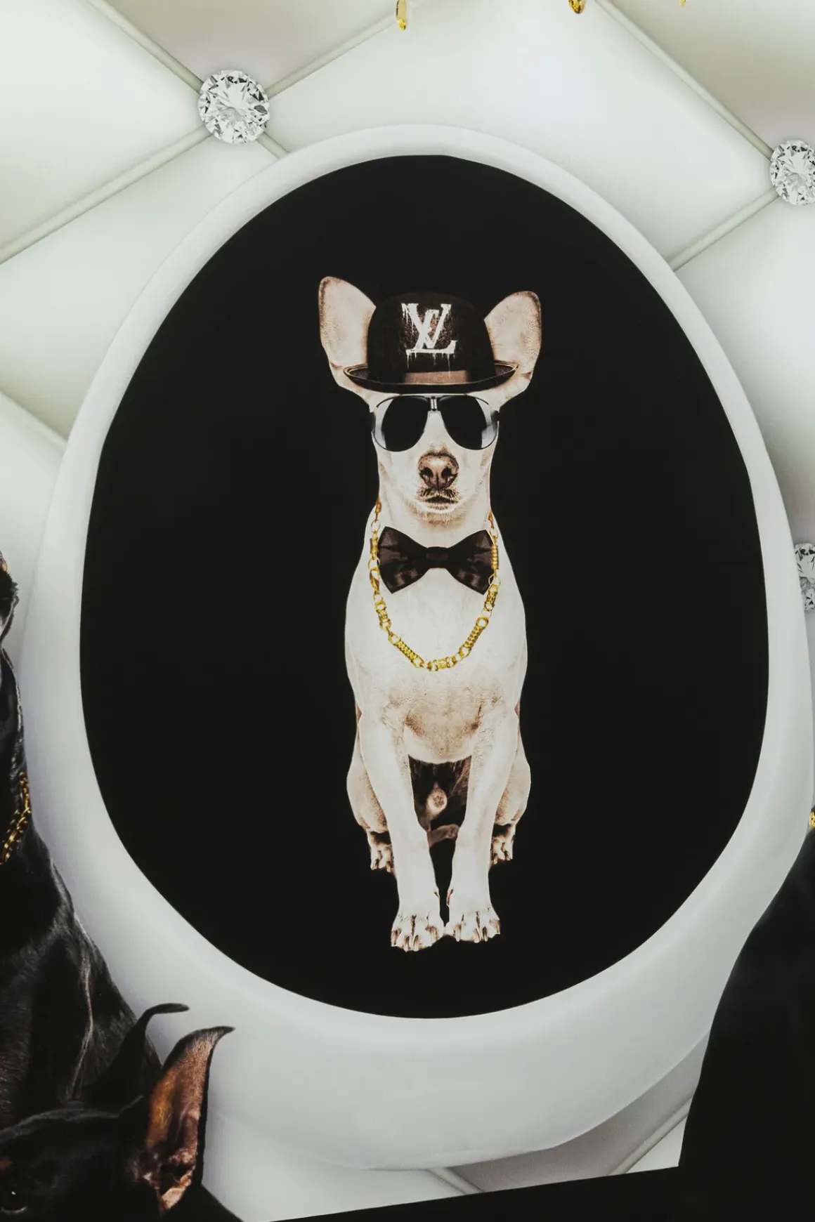 Glastavla Doberman Bodyguards 60x80cm - KARE Design