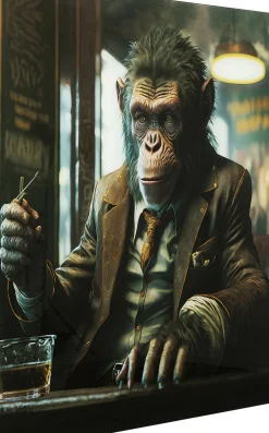 Glastavla Drinking Monkey, 100x100cm - KARE Design