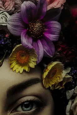 Glastavla Flower Lady, 120x120cm - KARE Design