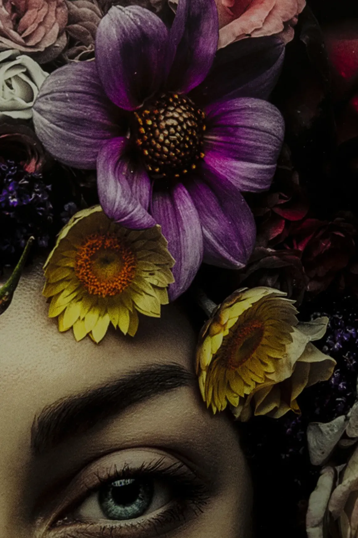 Glastavla Flower Lady, 120x120cm - KARE Design